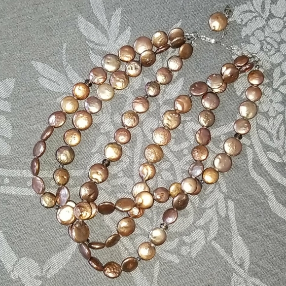 Silpada Brown Pearl Triple Strand Necklace - Picture 2 of 8